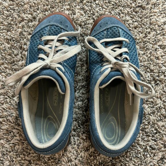 Keen Mercer Lace CNX Leather and Mesh Sneakers - Blue - US Women's Size 9 - Picture 6 of 12